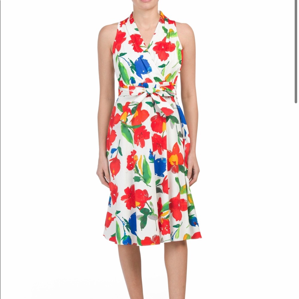 NWT London Times floral halter wrap dress Sz 6